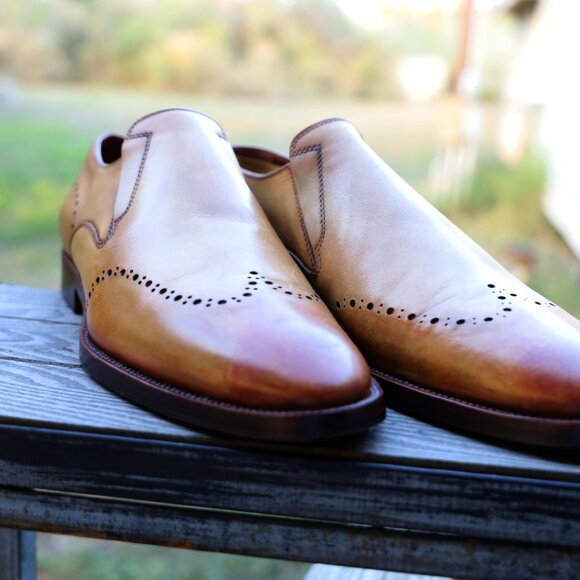 Allen Edmonds Lucca 8.5-D Brown Mens Dress Shoes - Picture 13 of 14